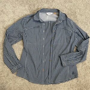 Orvis Blue and White Gingham Button-Front Shirt